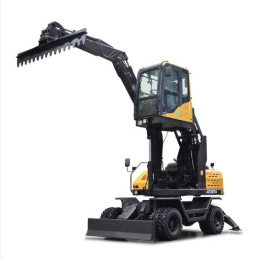 7.6 Tons Wheel Type Excavator With Material Leveling Machine